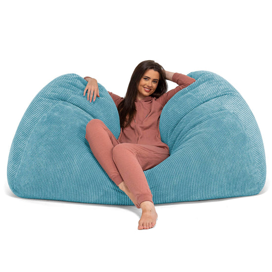 Pouf Fauteuil Design - Côtelé Gris Acier 4312