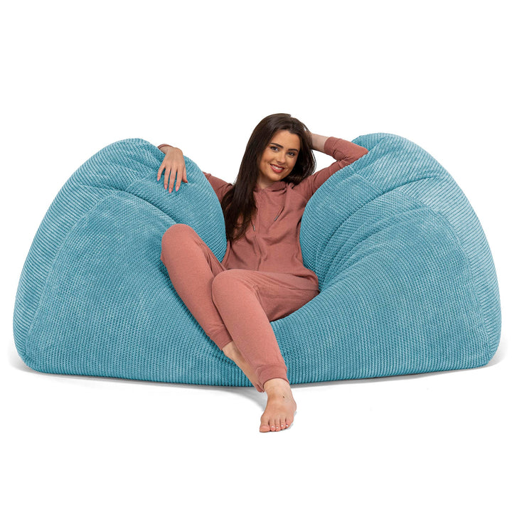Pouf Fauteuil Design - Côtelé Gris Acier 4312