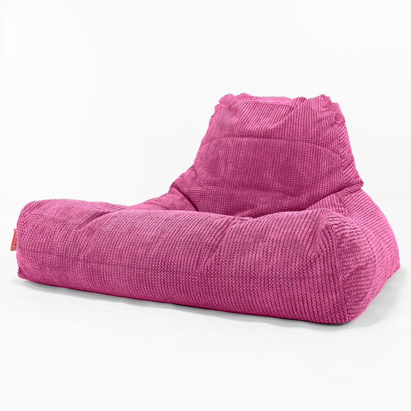 Gros Pouf Fauteuil Relax - Pompon Rose 01