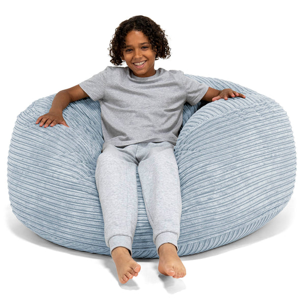 Pouf Ultra Confort pour Enfants 6-14 ans - Côtelé Bébé Bleu 01