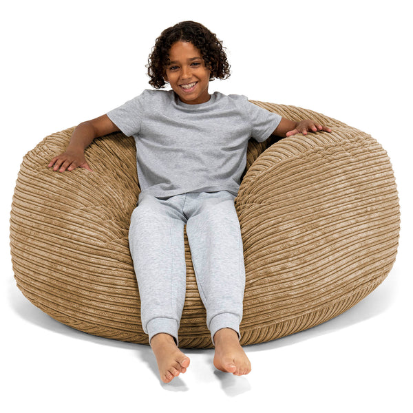 Pouf Ultra Confort pour Enfants 6-14 ans - Côtelé Sable 01