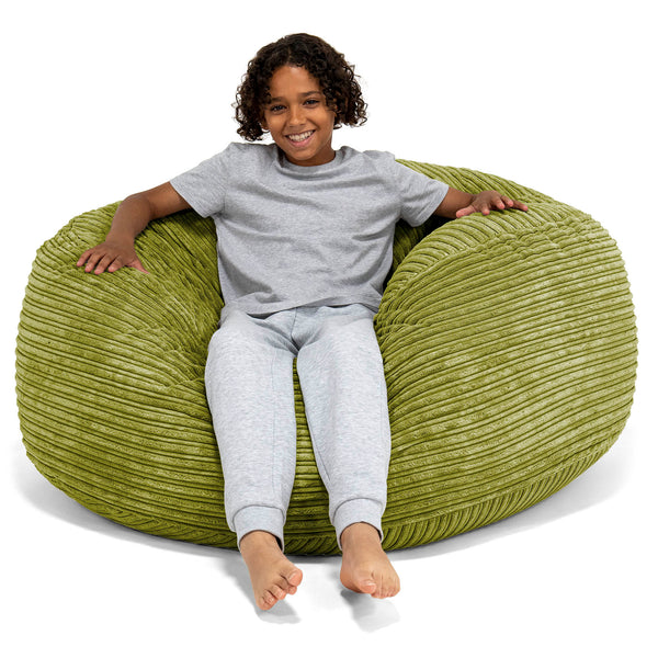 Pouf Ultra Confort pour Enfants 6-14 ans - Côtelé Vert Acide 01