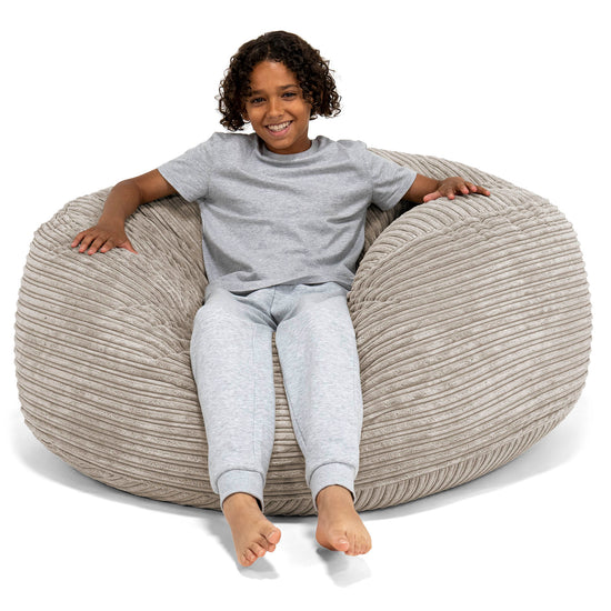 Pouf Ultra Confort pour Enfants 6-14 ans - Côtelé Vison 01