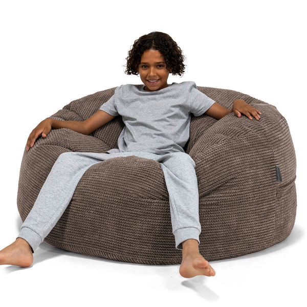 Pouf Ultra Confort pour Enfants 6-14 ans - Pompon Chocolat 01