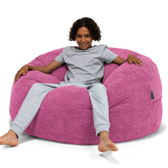 Pouf Ultra Confort pour Enfants 6-14 ans - Pompon Rose 01