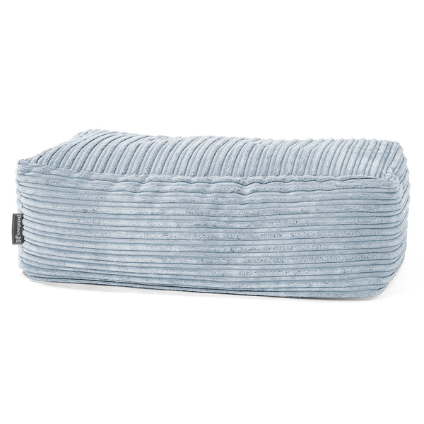 Gros Pouf Repose Pied - Côtelé Bébé Bleu 01