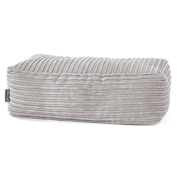 Gros Pouf Repose Pied - Côtelé Gris Argent 01