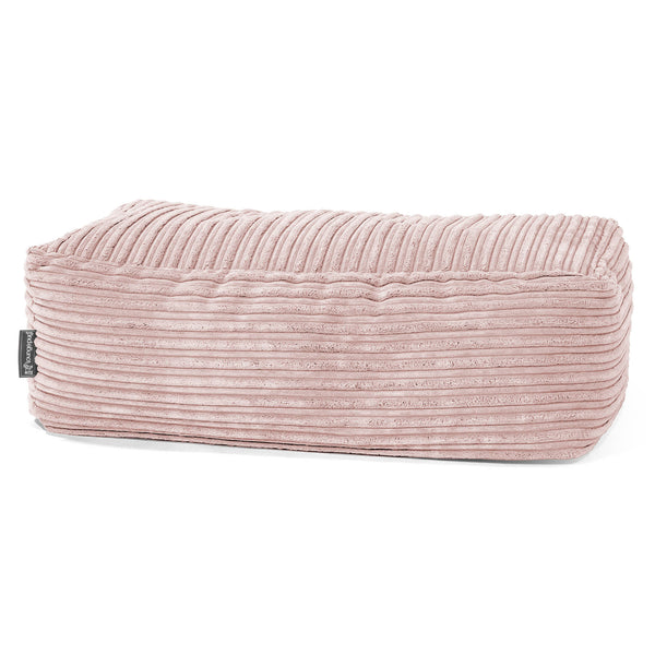 Gros Pouf Repose Pied - Côtelé Rose 01