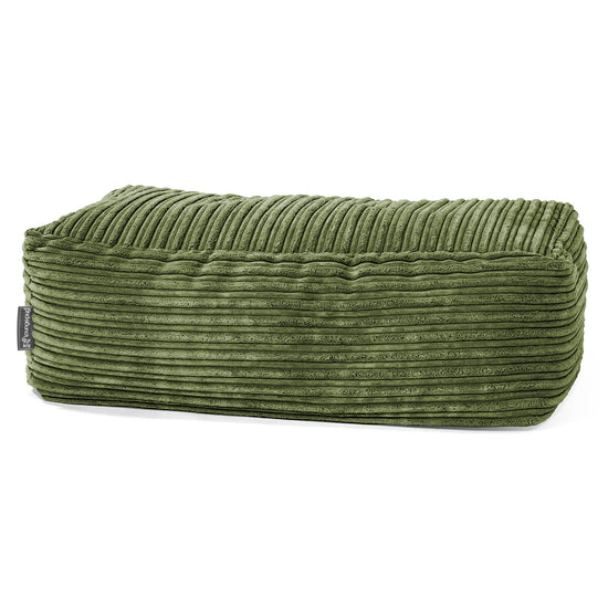 Gros Pouf Repose Pied - Côtelé Vert Forêt 01