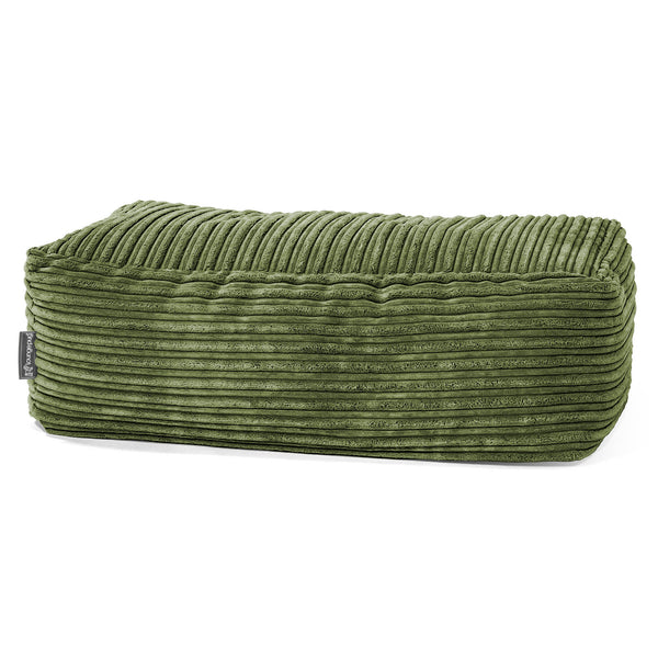 Gros Pouf Repose Pied - Côtelé Vert Forêt 01