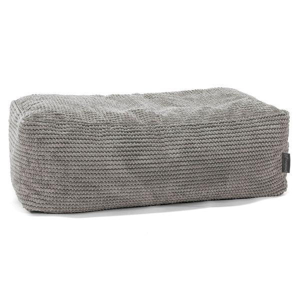 Gros Pouf Repose Pied - Pompon Anthracite 01