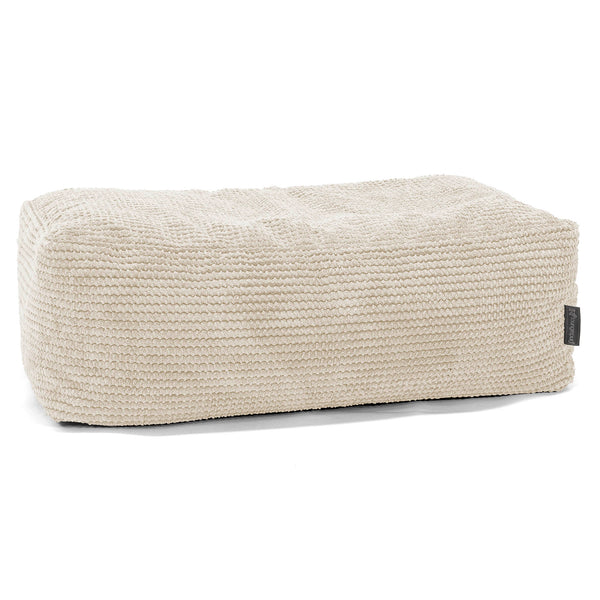 Gros Pouf Repose Pied - Pompon Crème 01
