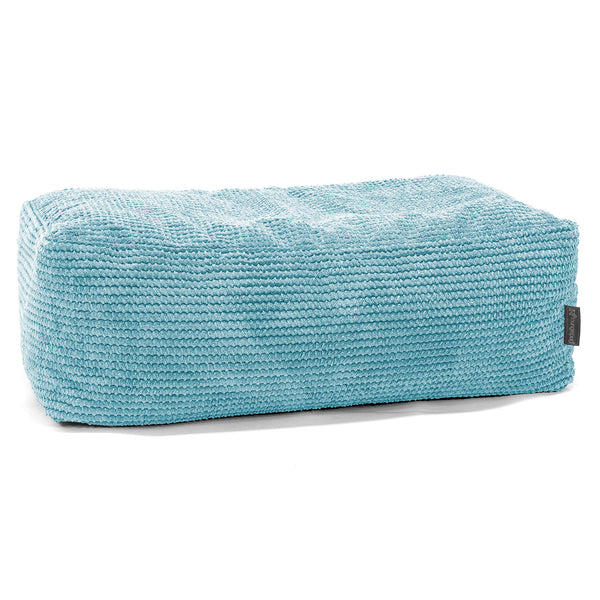 Gros Pouf Repose Pied - Pompon Mer Égée 01