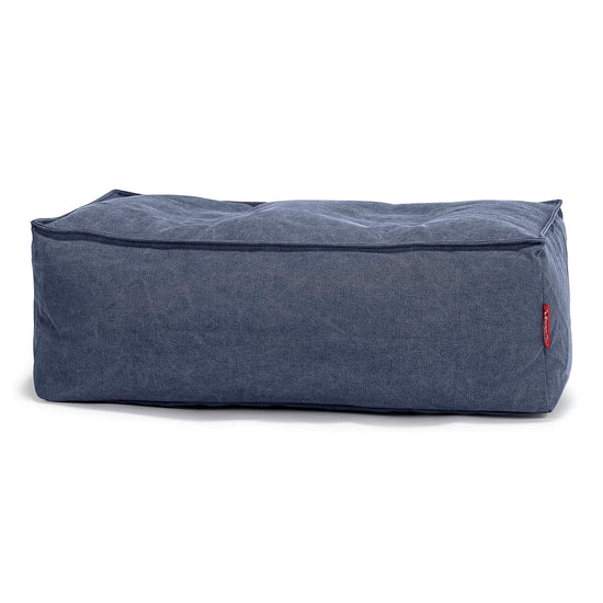 LOUNGE PUG, Gros Pouf Repose Pied, Stonewashed Bleu Marine