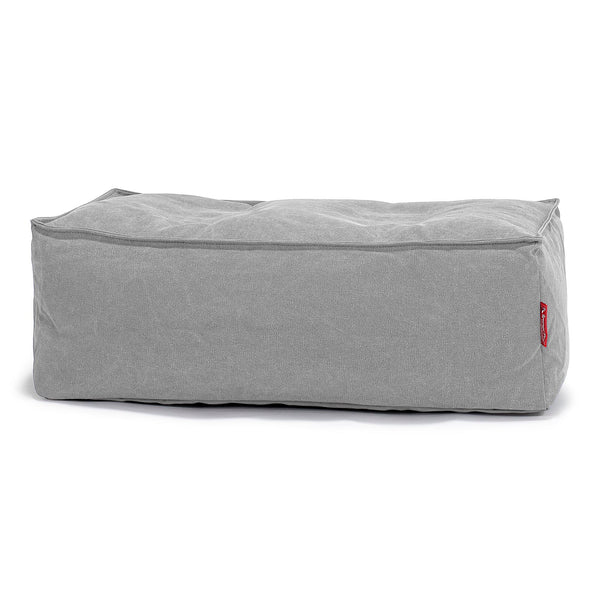LOUNGE PUG, Gros Pouf Repose Pied, Stonewashed Gris