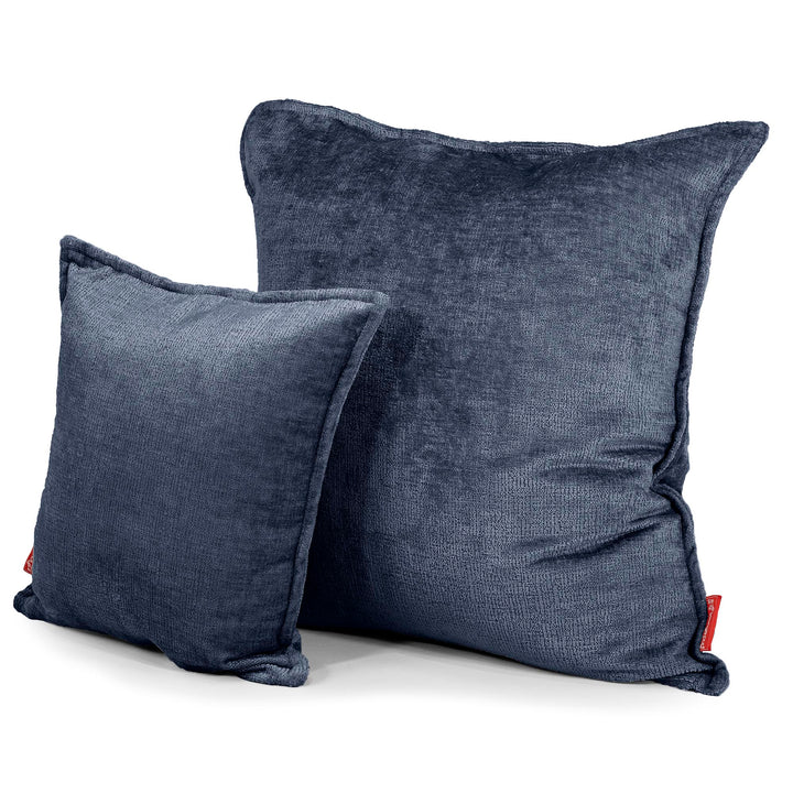 Housse de Coussin 47 x 47cm - Chenille Bleu Marine 02