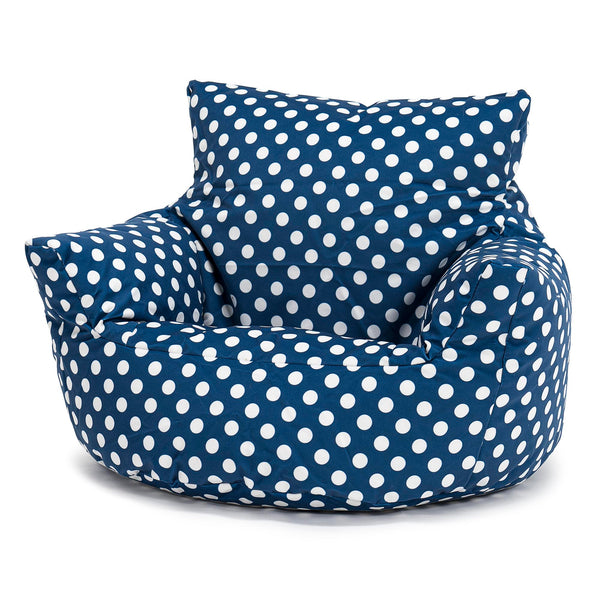 Fauteuil Pouf Bambin 1-3 ans - Imprimé Bleu à Pois 01