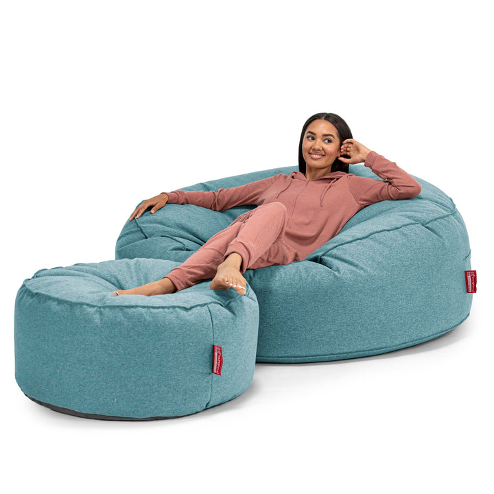 Canapé Pouf Géant Grande Mammouth - Interalli Laine Aqua 02