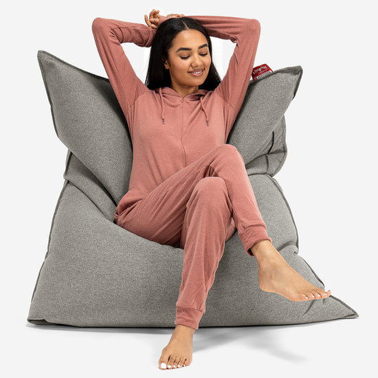 Pouf Fauteuil Design - Côtelé Gris Acier 3034