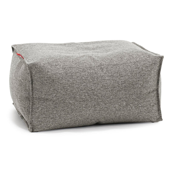Pouf Repose Pied - Interalli Laine Argent 01