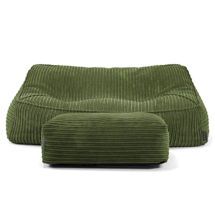 Le Canapé Pouf Doudou - Côtelé Vert Forêt 01