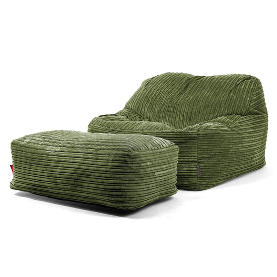 Le Pouf Doudou - Côtelé Vert Forêt 01