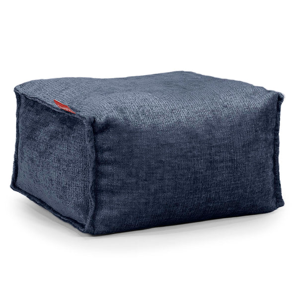 Petit Repose Pied - Chenille Bleu Marine 01