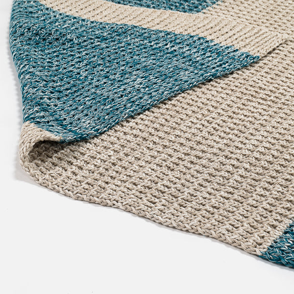 Couverture / Plaid - 100% Coton Chester Bleu 03