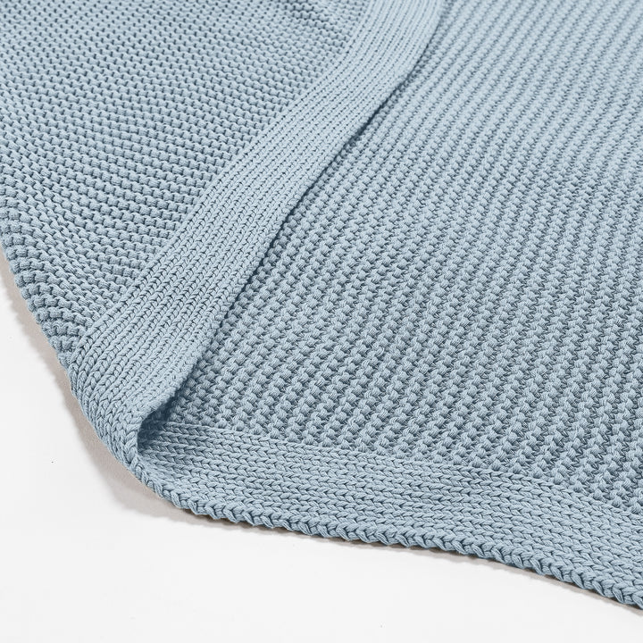 Couverture / Plaid - 100% Coton Ellos Bleu Brumeux 02