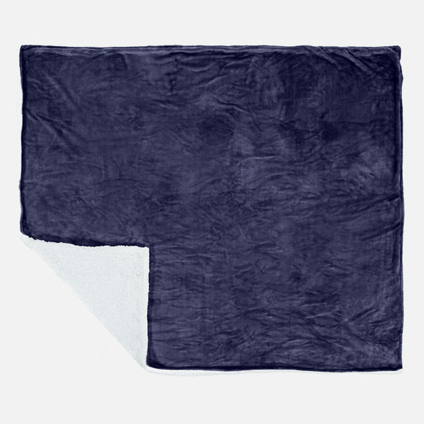 Couverture Sherpa - Polaire Bleu Foncé 02