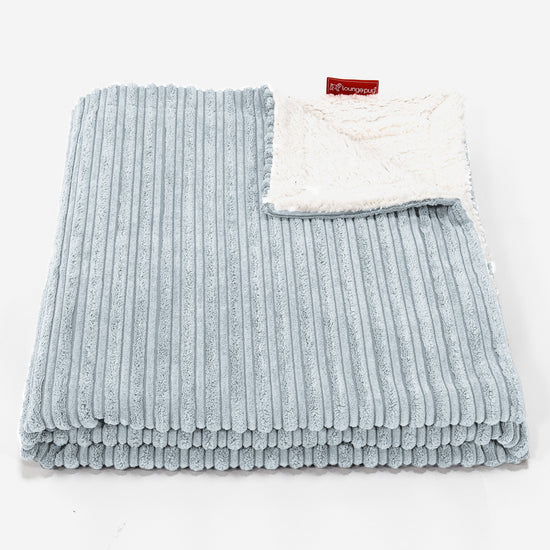 Plaid / Couverture Sherpa - Côtelé Bébé Bleu 01