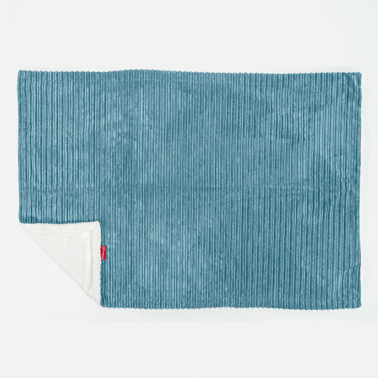 Plaid / Couverture Sherpa - Côtelé Mer égée 03