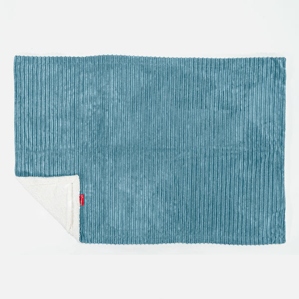 Plaid / Couverture Sherpa - Côtelé Mer égée 02