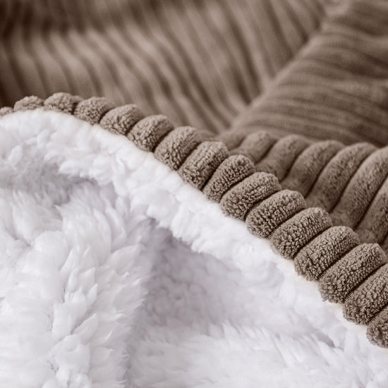 Plaid / Couverture Sherpa - Côtelé Moka 04