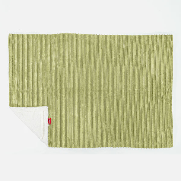 Plaid / Couverture Sherpa - Côtelé Vert Acide 02