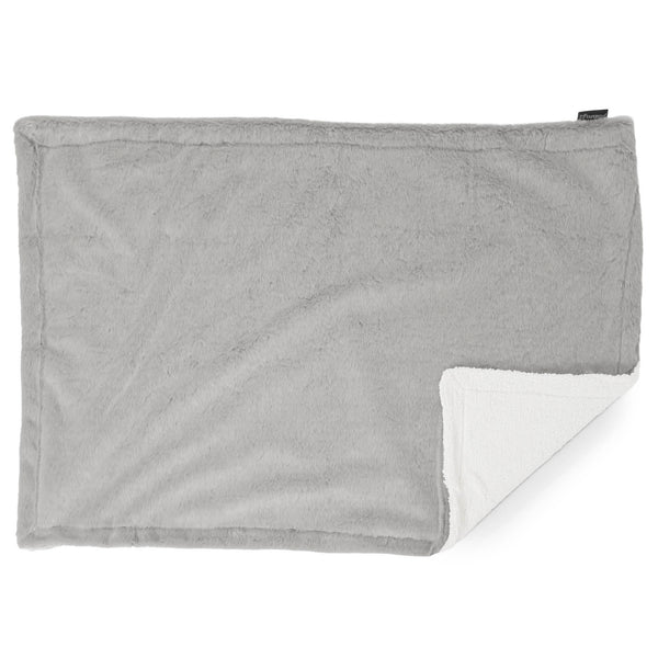Plaid / Couverture Sherpa - Fausse Fourrure Lapin Gris clair 02