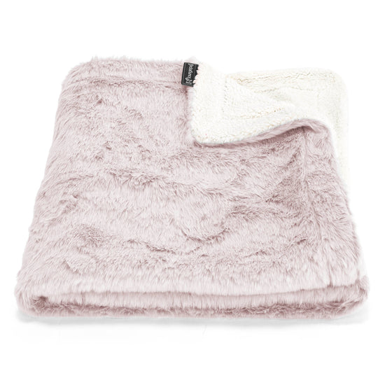 Plaid / Couverture Sherpa - Fausse Fourrure Lapin Rose Pastel 01