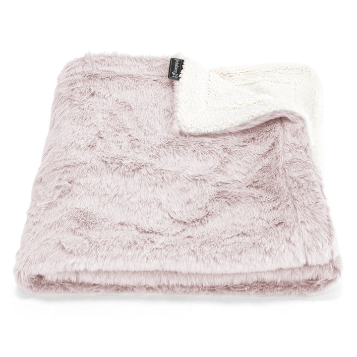 Plaid / Couverture Sherpa - Fausse Fourrure Lapin Rose Pastel 01