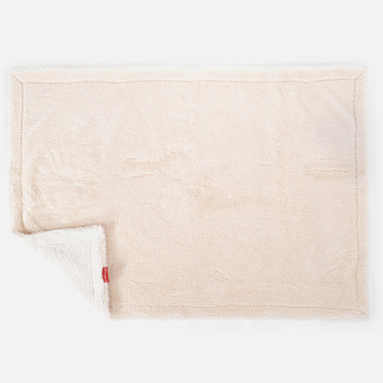 Plaid / Couverture Sherpa - Fausse Fourrure Nounours Crème 02