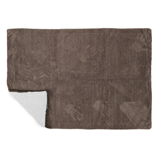 Plaid / Couverture Sherpa - Pompon Chocolat 03