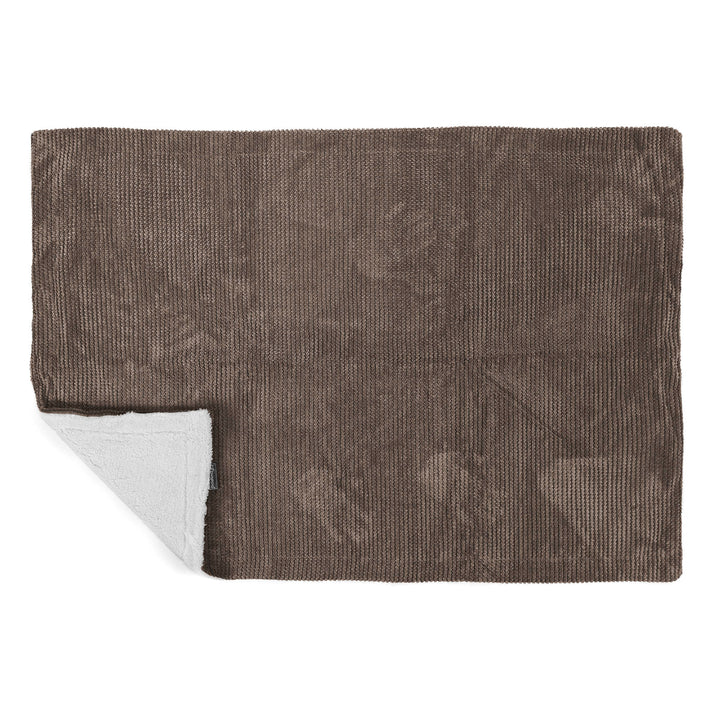 Plaid / Couverture Sherpa - Pompon Chocolat 03