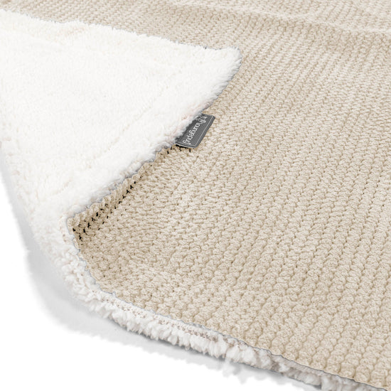 Plaid / Couverture Sherpa - Pompon Crème 02