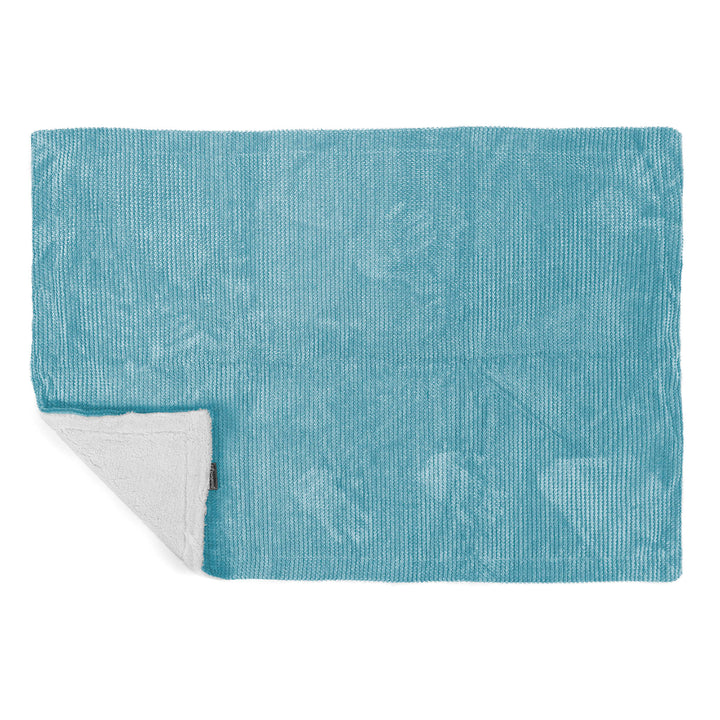 Plaid / Couverture Sherpa - Pompon Mer Égée 03