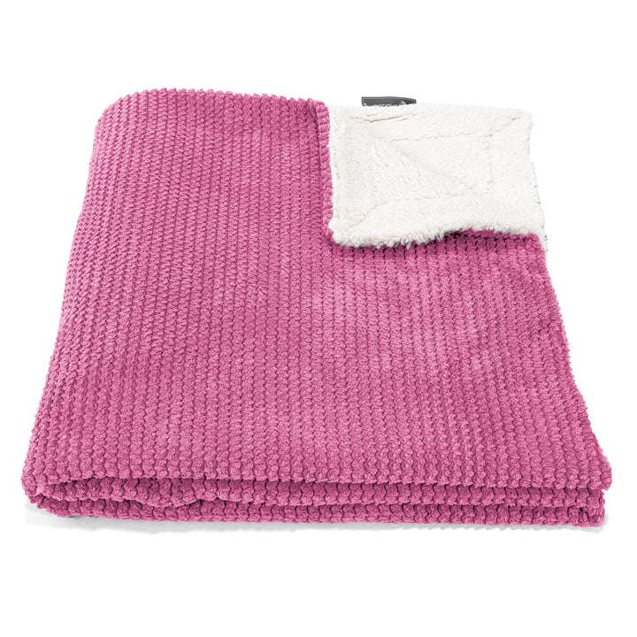 Plaid / Couverture Sherpa - Pompon Rose 01