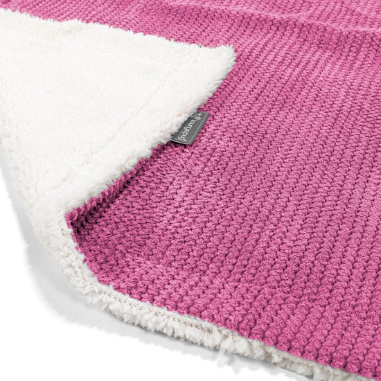 Plaid / Couverture Sherpa - Pompon Rose 02