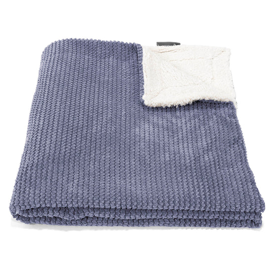 Plaid / Couverture Sherpa - Pompon Violet 01