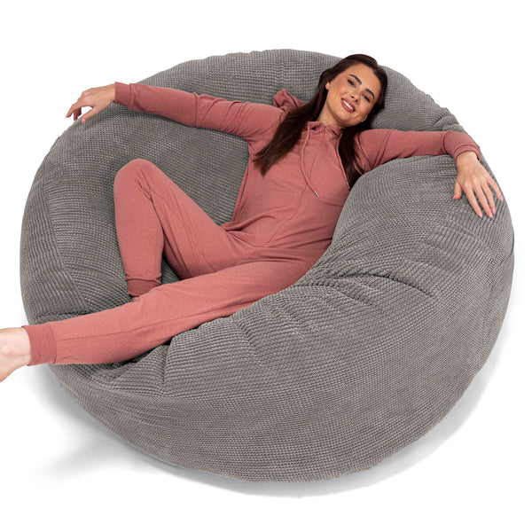 Canapé Pouf Géant Grande Mammouth - Pompon Anthracite 01
