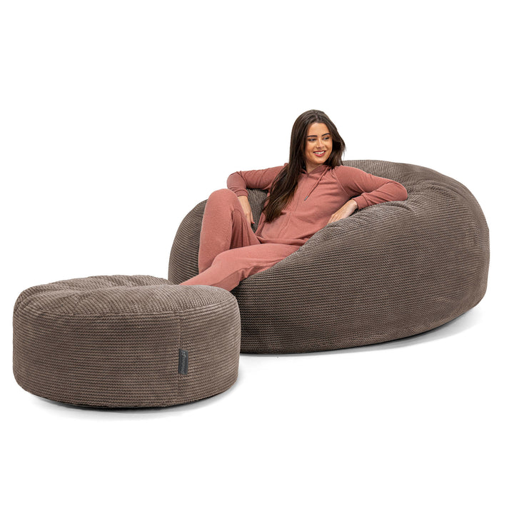 Canapé Pouf Géant Grande Mammouth - Pompon Chocolat 02