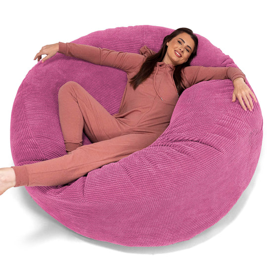 Canapé Pouf Géant Grande Mammouth - Pompon Rose 01