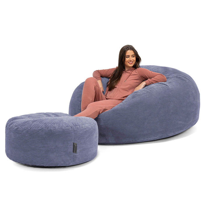 Canapé Pouf Géant Grande Mammouth - Pompon Violet 02